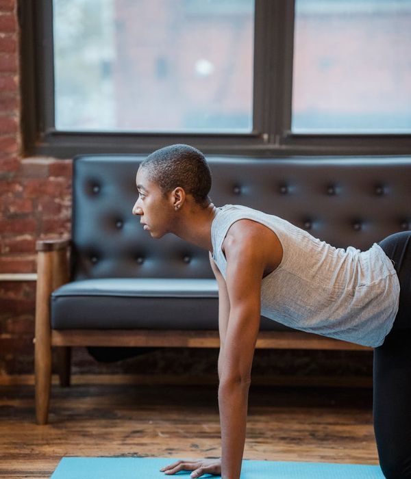 Person practicing a wellness routine in a calm environment.